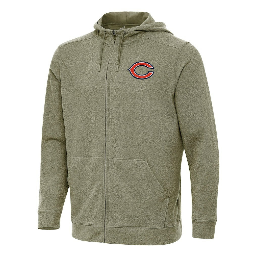 Chicago Bears Antigua Effortless Full-Zip Hoodie Olive