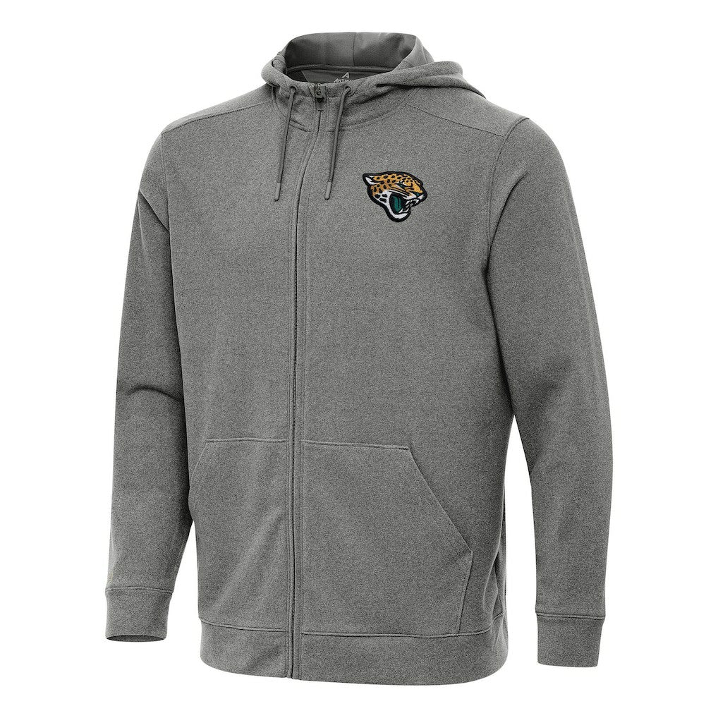 Jacksonville Jaguars Antigua Effortless Full-Zip Hoodie Heather Black