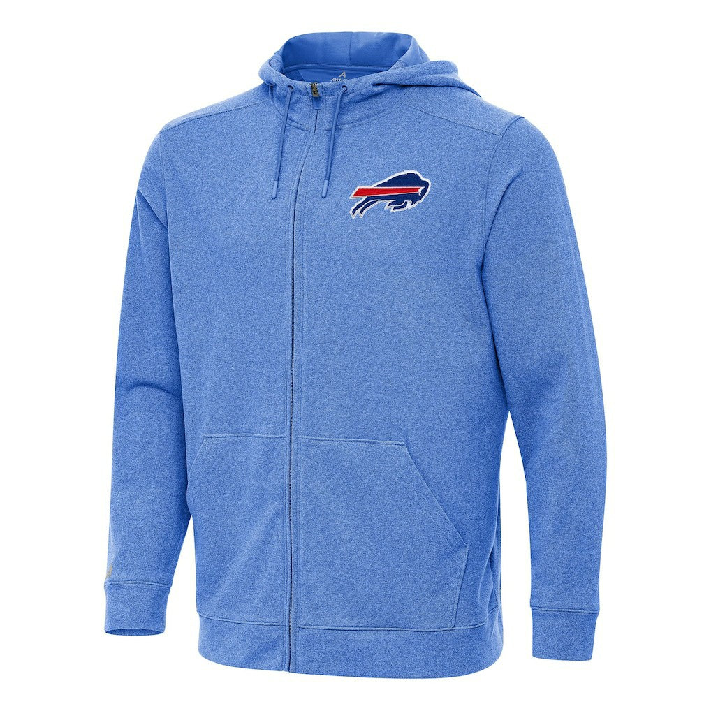 Buffalo Bills Antigua Effortless Full-Zip Hoodie Heather Royal