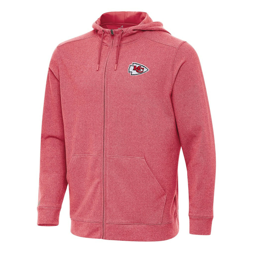 Kansas City Chiefs Antigua Effortless Full-Zip Hoodie Heather Red