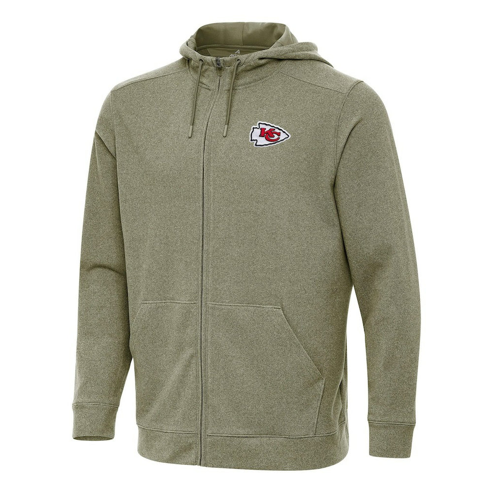 Kansas City Chiefs Antigua Effortless Full-Zip Hoodie Olive