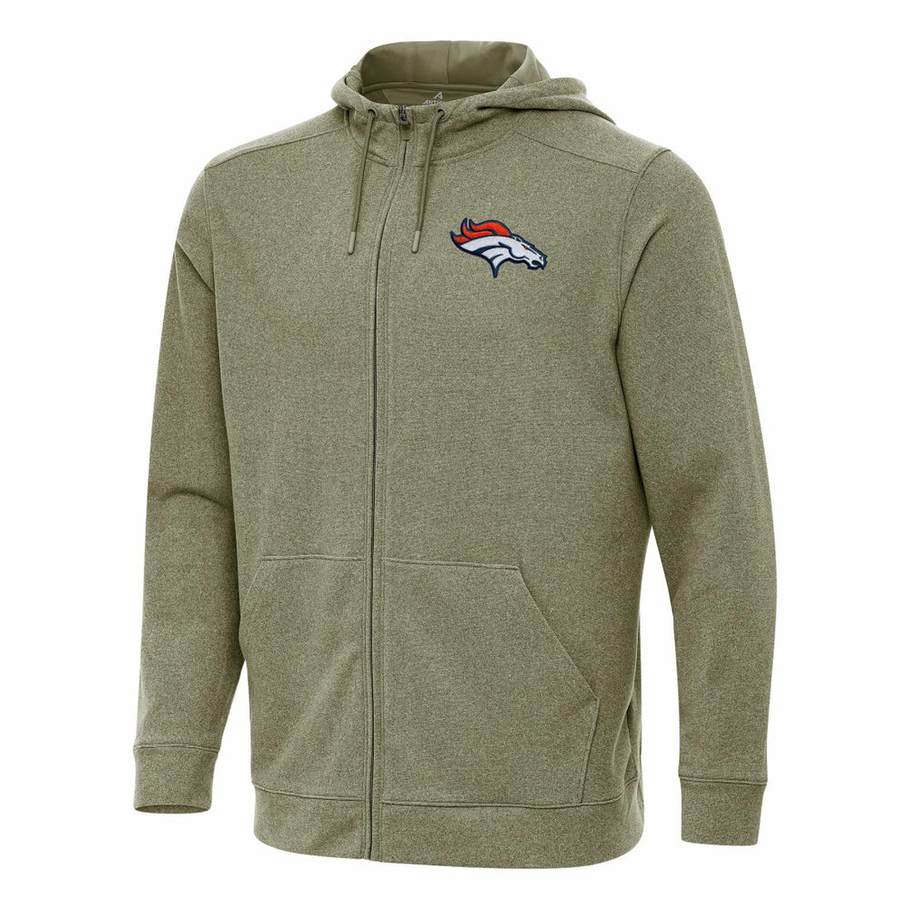 Denver Broncos Antigua Effortless Full-Zip Hoodie Olive