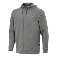 Los Angeles Chargers Antigua Effortless Full-Zip Hoodie Heather Black