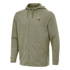 Minnesota Vikings Antigua Effortless Full-Zip Hoodie Olive