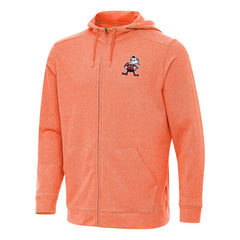 Cleveland Browns Antigua Effortless Full-Zip Hoodie Heather Orange