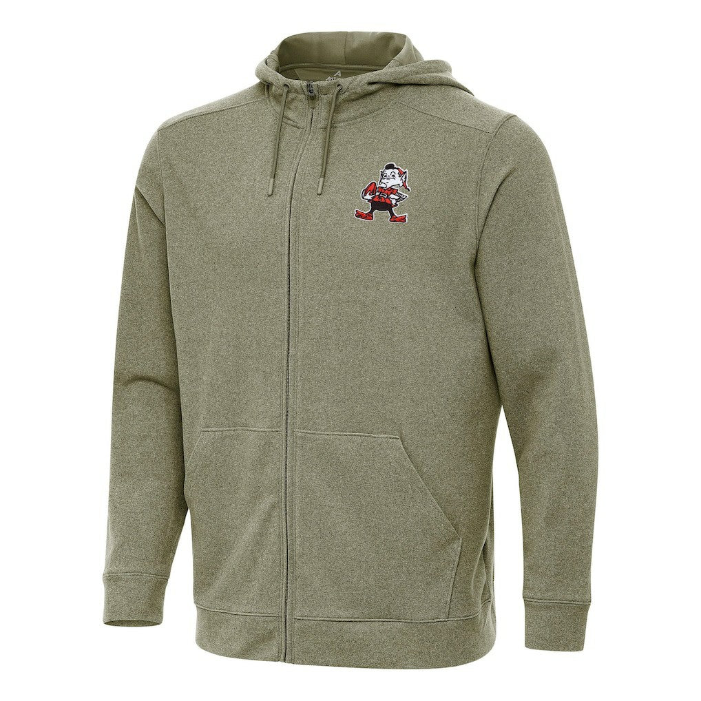 Cleveland Browns Antigua Effortless Full-Zip Hoodie Olive