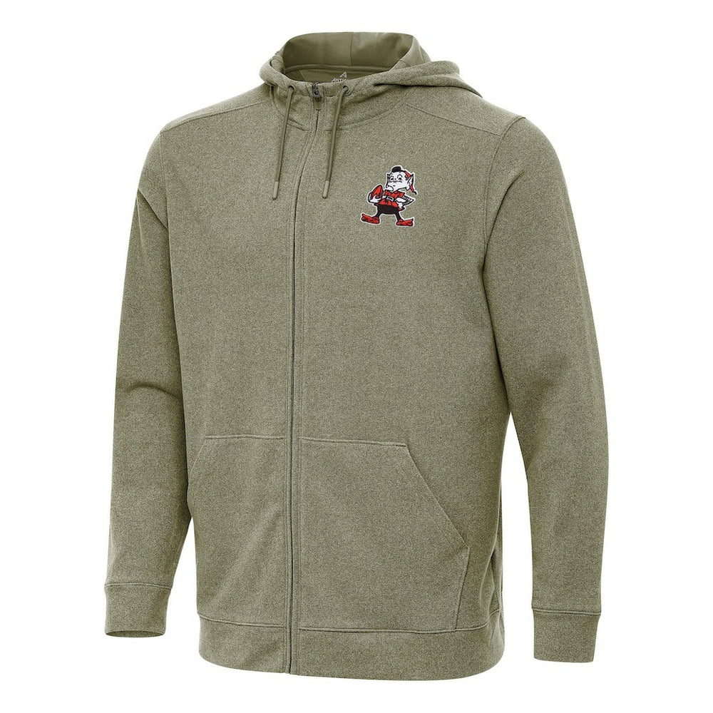 Cleveland Browns Antigua Effortless Full-Zip Hoodie Olive