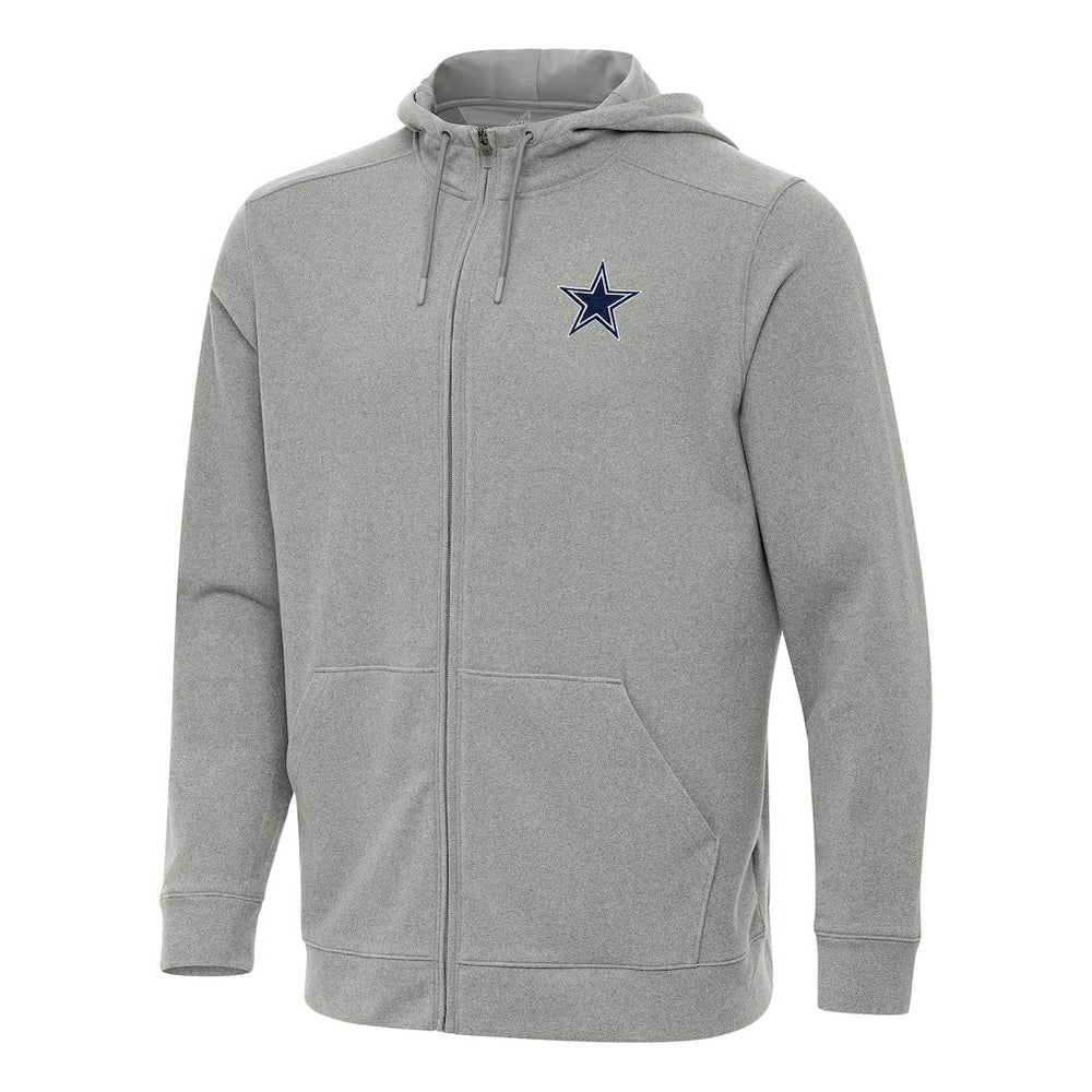 Dallas Cowboys Antigua Effortless Full-Zip Hoodie Heather Gray