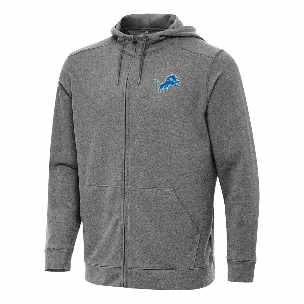 Detroit Lions Antigua Effortless Full-Zip Hoodie Heather Black