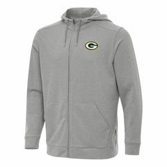 Green Bay Packers Antigua Effortless Full-Zip Hoodie Heather Gray