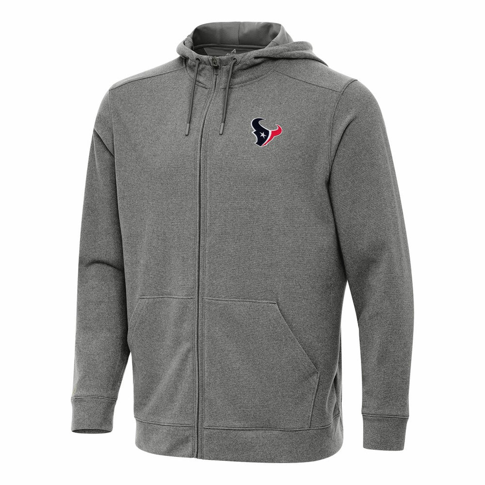 Houston Texans Antigua Effortless Full-Zip Hoodie Heather Black