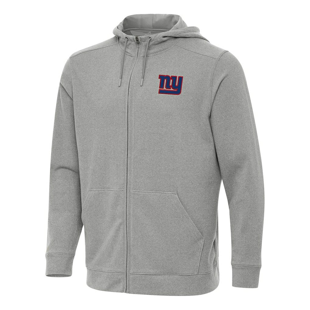 New York Giants Antigua Effortless Full-Zip Hoodie Heather Gray