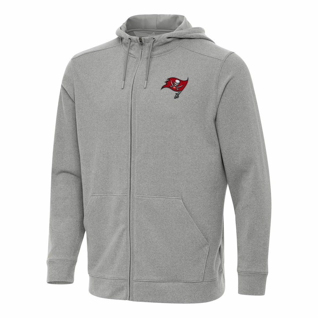 Tampa Bay Buccaneers Antigua Effortless Full-Zip Hoodie Heather Gray