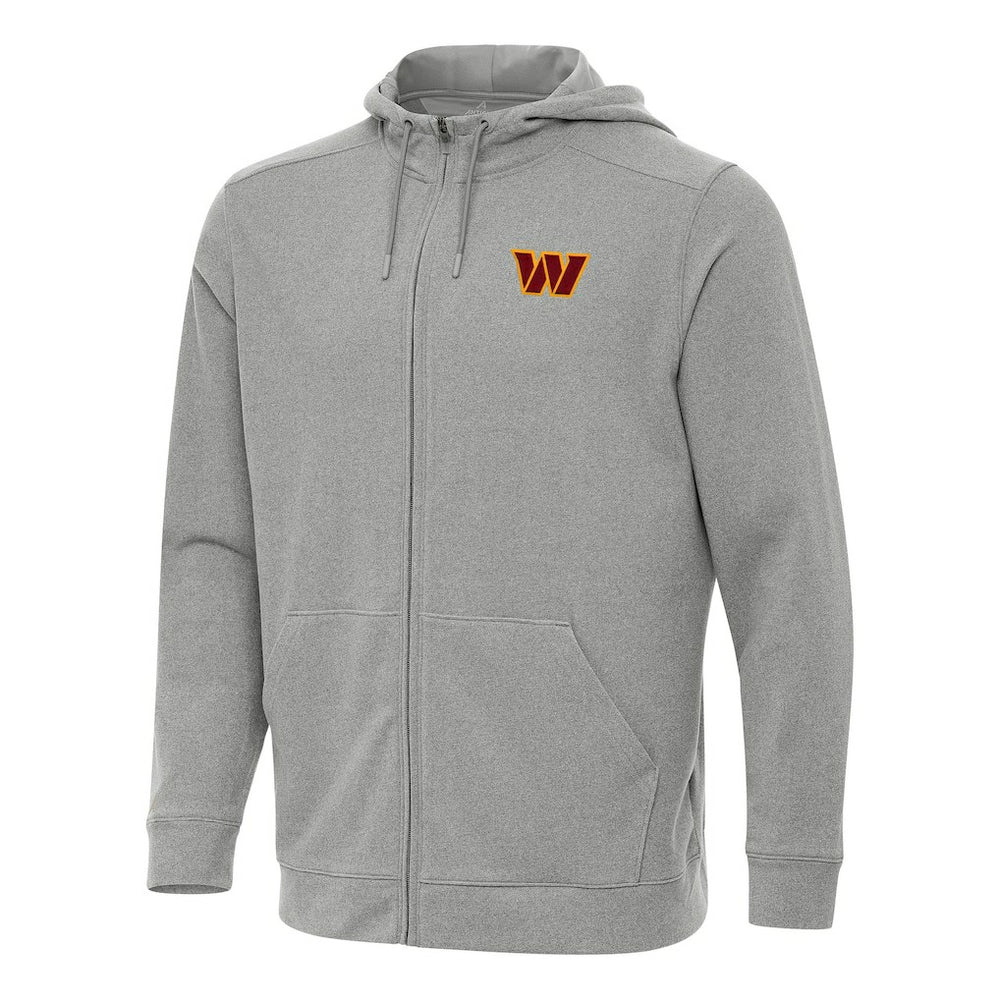 Washington Commanders Antigua Effortless Full-Zip Hoodie Heather Gray