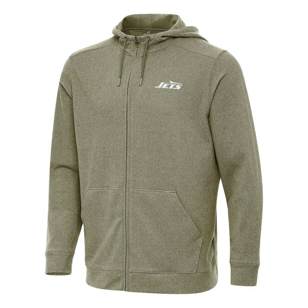 New York Jets Antigua Effortless Full-Zip Hoodie Olive