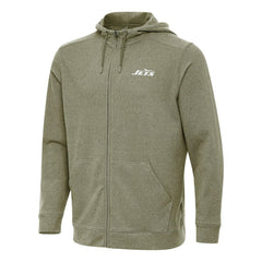 New York Jets Antigua Effortless Full-Zip Hoodie Olive
