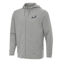Philadelphia Eagles Antigua Effortless Full-Zip Hoodie Heather Gray