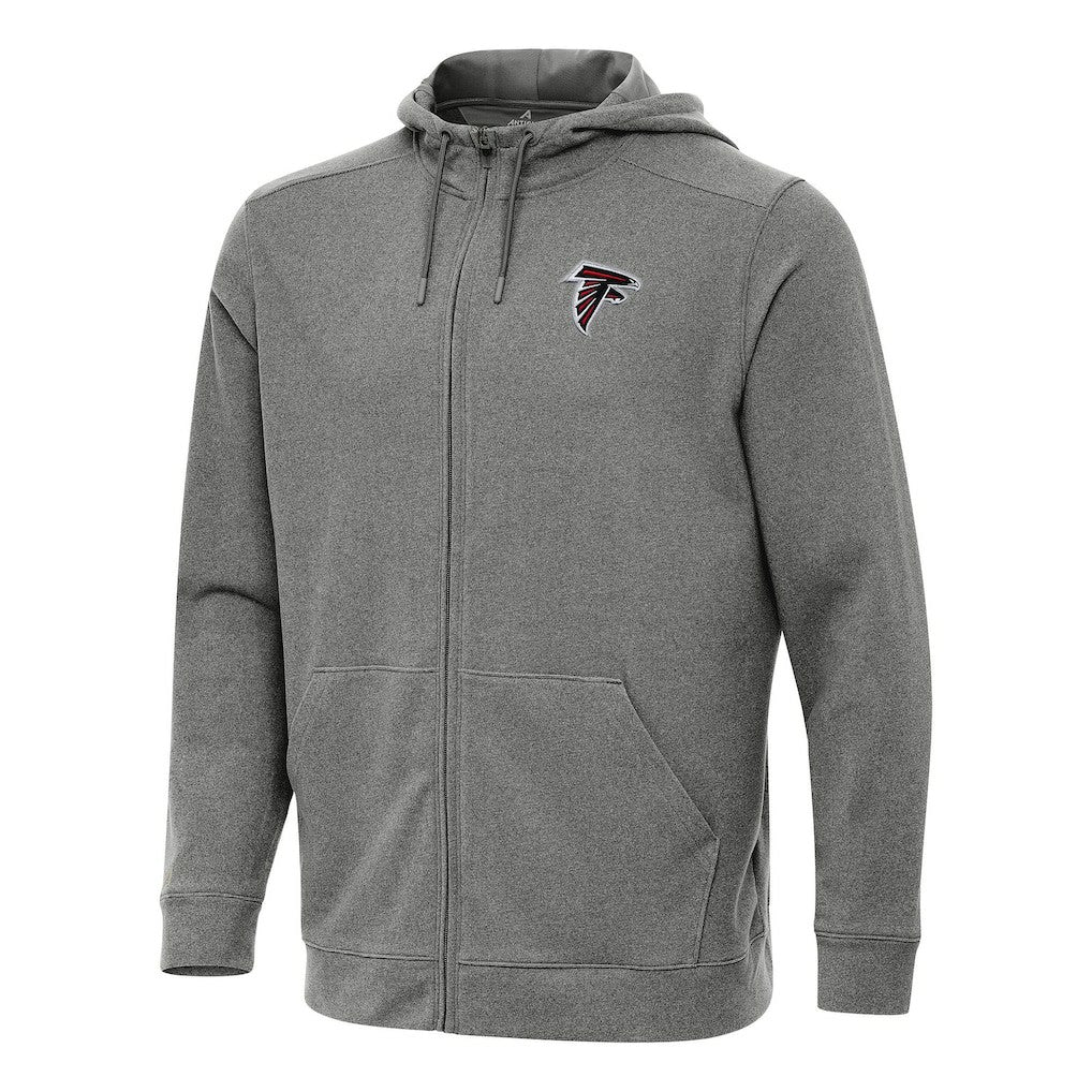 Atlanta Falcons Antigua Effortless Full-Zip Hoodie Heather Black