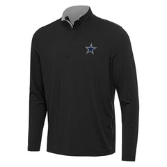 Dallas Cowboys Antigua Content Quarter-Zip Pullover Top Black/Gray