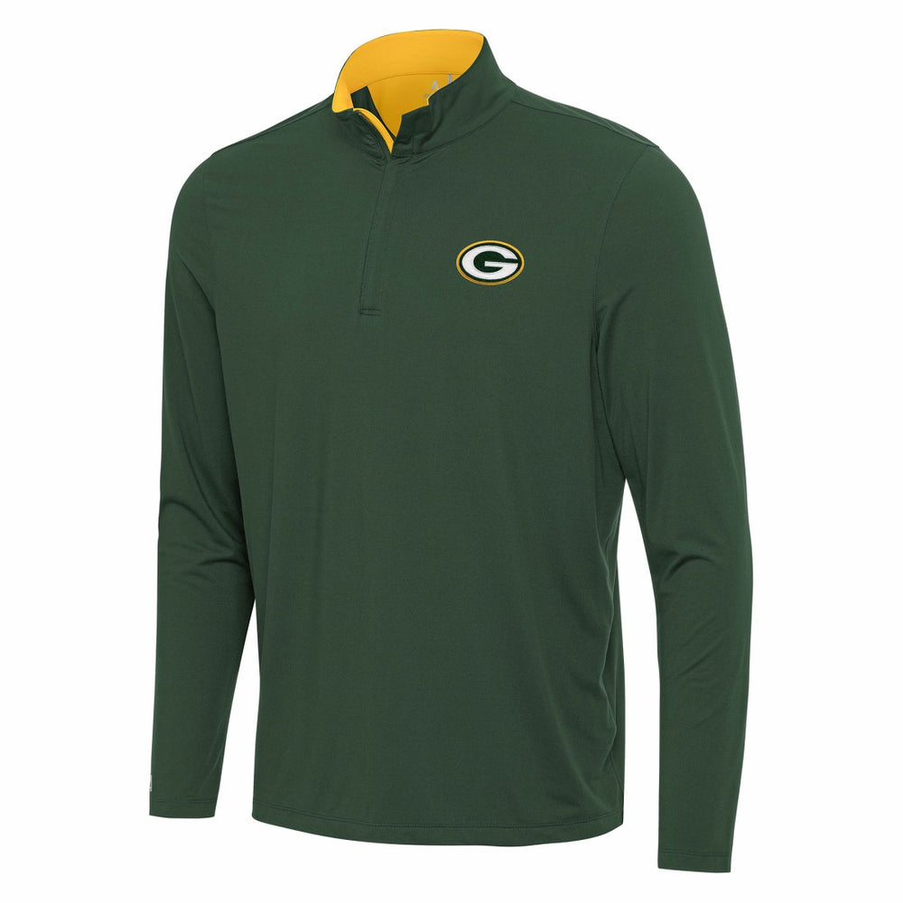 Green Bay Packers Antigua Content Quarter-Zip Pullover Top Green/Gold