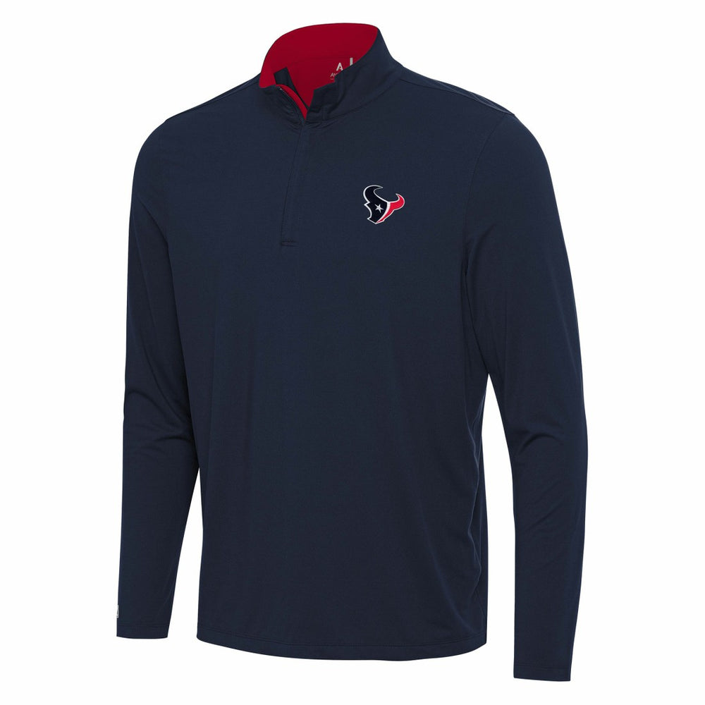 Houston Texans Antigua Content Quarter-Zip Pullover Top Navy/Red