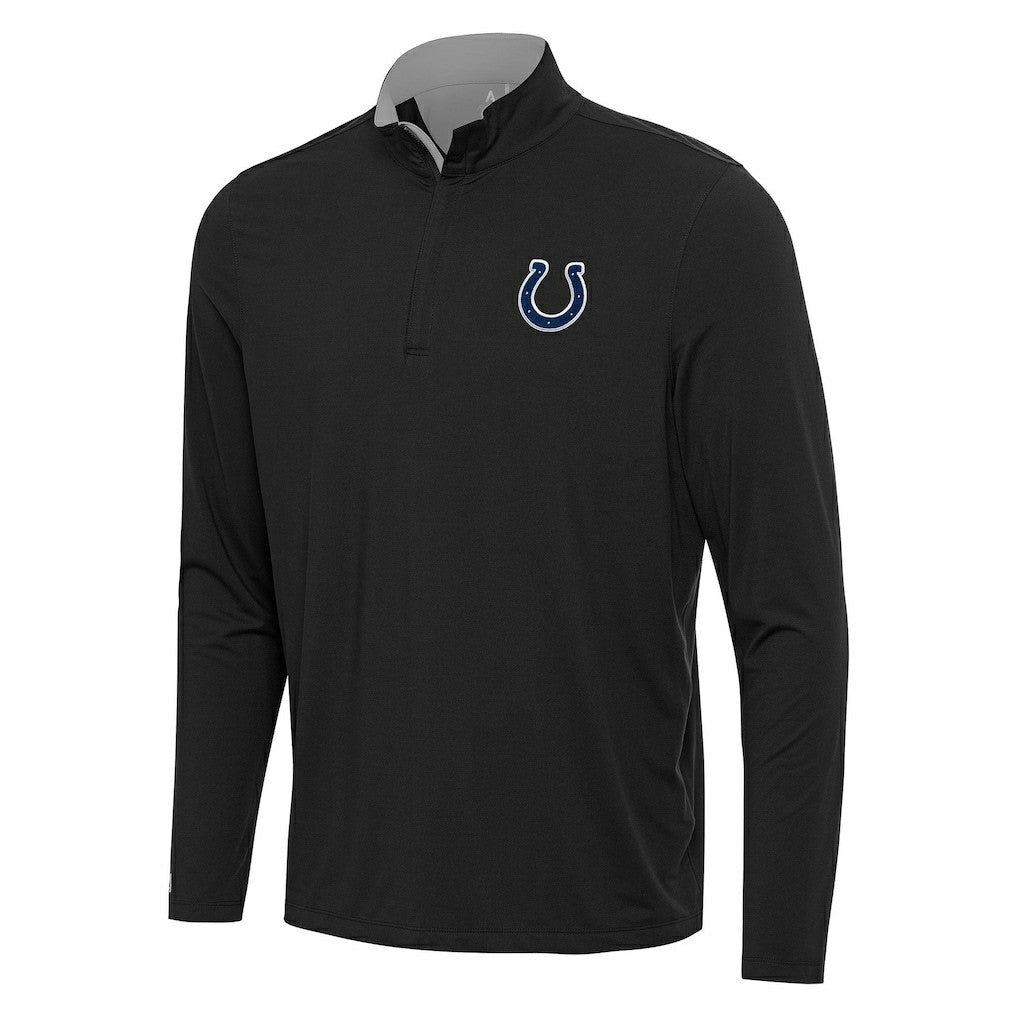 Indianapolis Colts Antigua Content Quarter-Zip Pullover Top Black/Gray