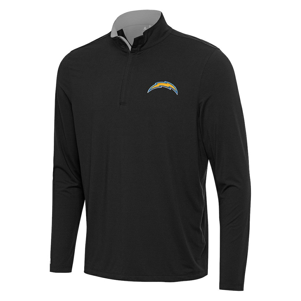 Los Angeles Chargers Antigua Content Quarter-Zip Pullover Top Black/Gray