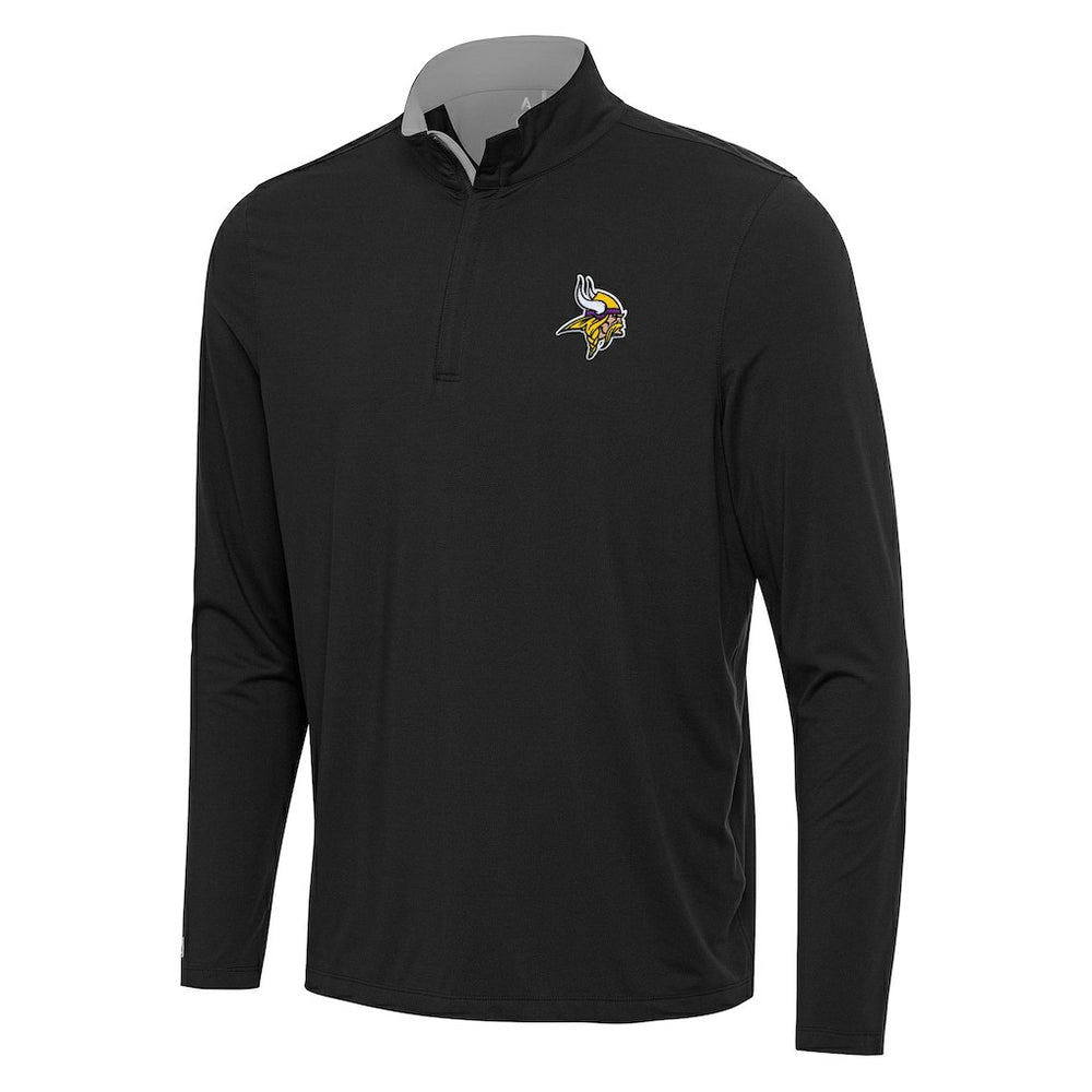 Minnesota Vikings Antigua Content Quarter-Zip Pullover Top Black/Gray