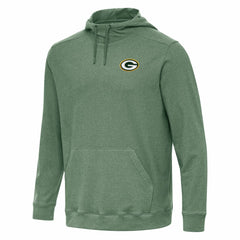 Green Bay Packers Antigua Cloud Pullover Hoodie Heather Green