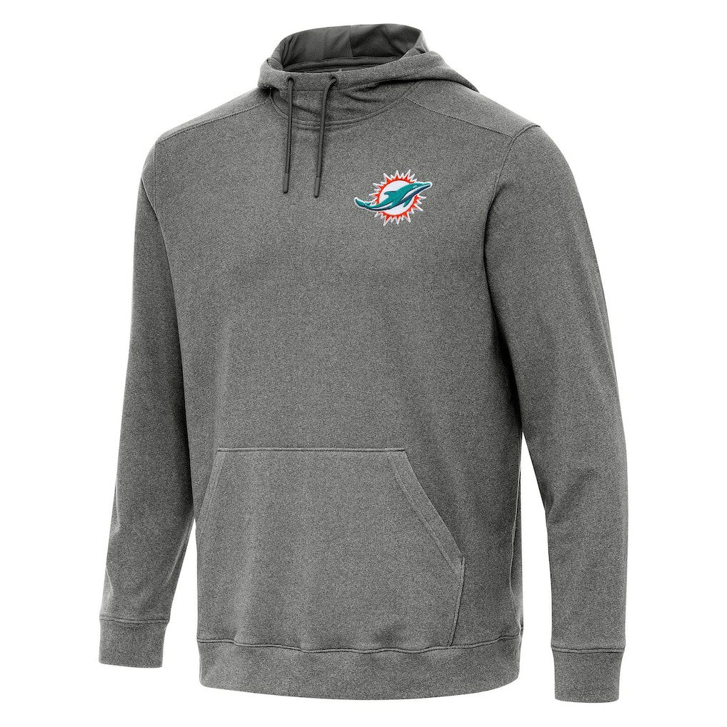 Miami Dolphins Antigua Cloud Pullover Hoodie Heather Black