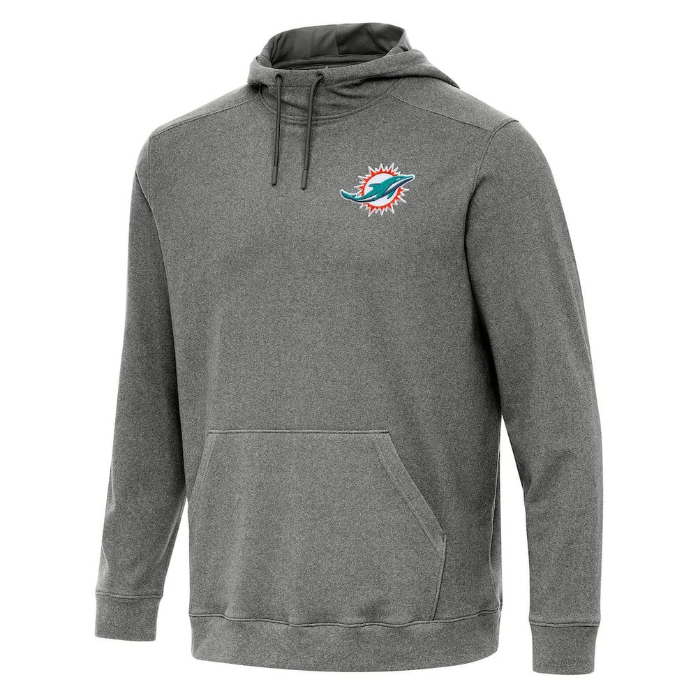 Miami Dolphins Antigua Cloud Pullover Hoodie Heather Black