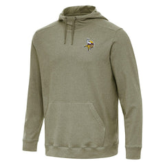Minnesota Vikings Antigua Cloud Pullover Hoodie Olive