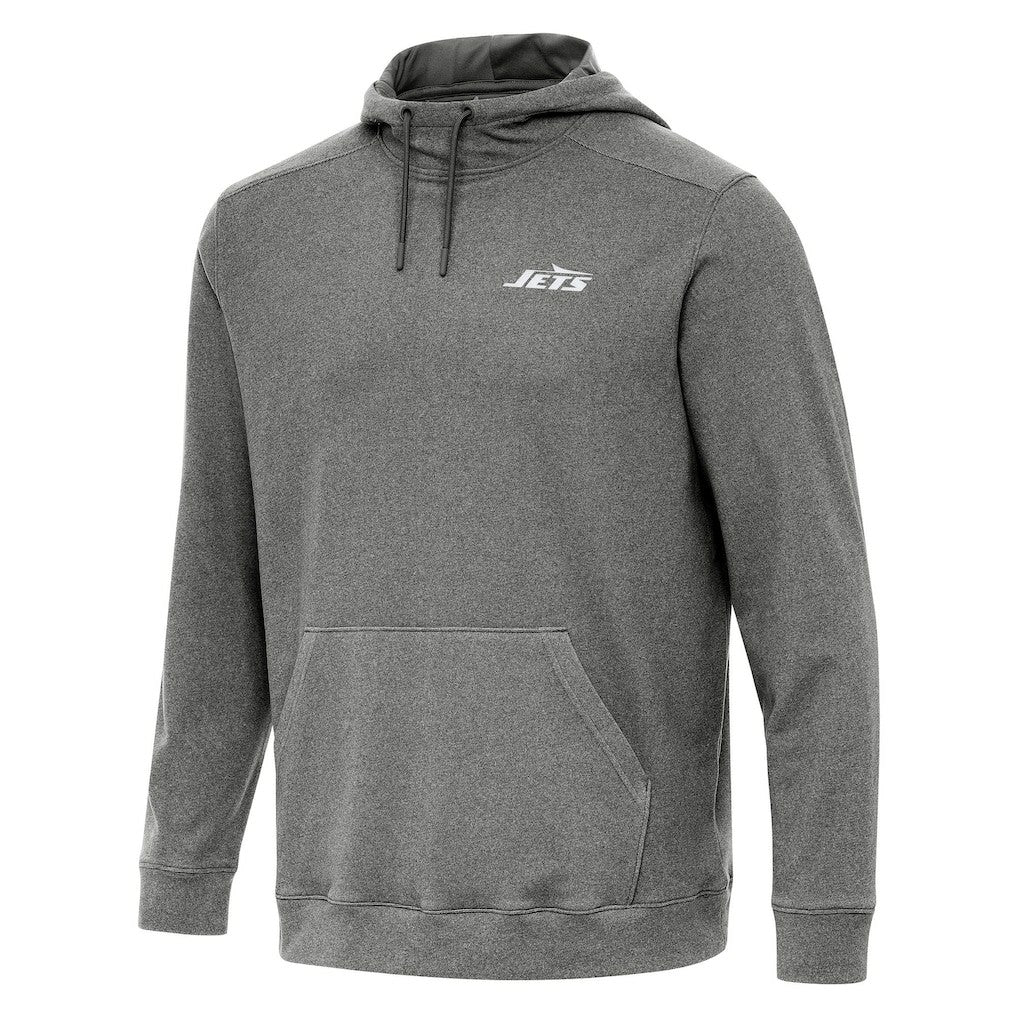 New York Jets Antigua Cloud Pullover Hoodie Heather Black