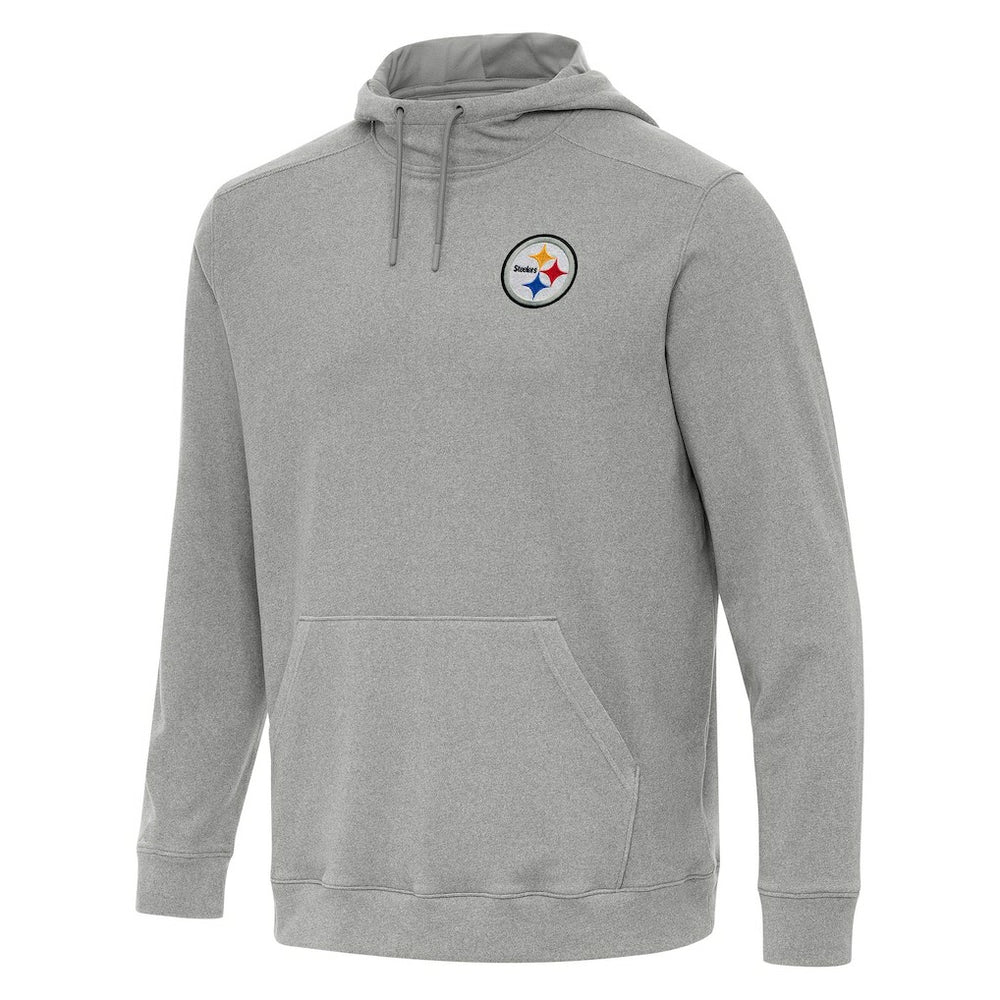 Pittsburgh Steelers Antigua Cloud Pullover Hoodie Heather Gray