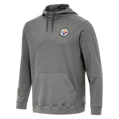 Pittsburgh Steelers Antigua Cloud Pullover Hoodie Heather Black
