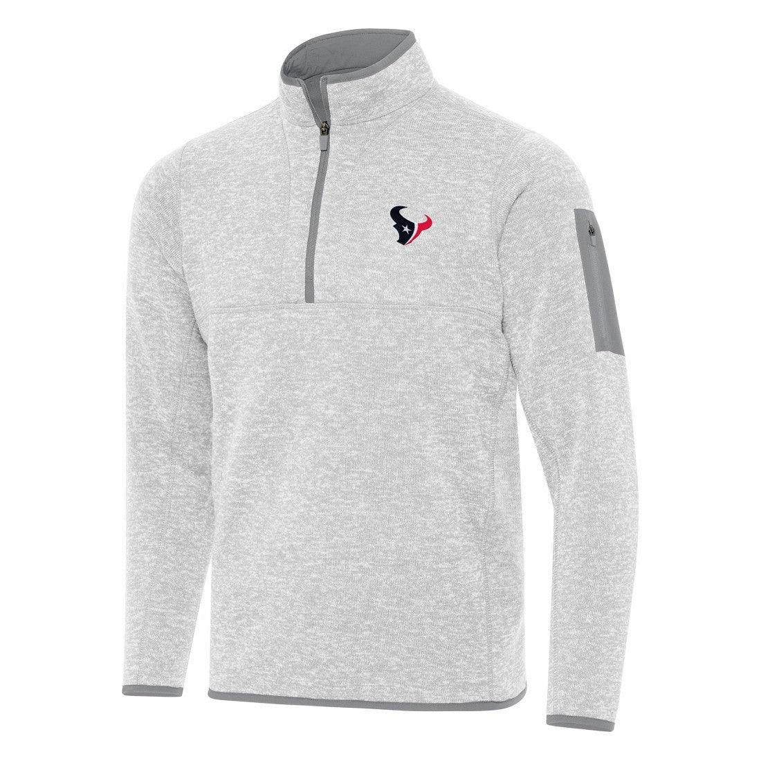 Houston Texans Antigua Fortune Quarter-Zip Pullover Jacket Heather Gray
