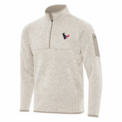 Houston Texans Antigua Fortune Quarter-Zip Pullover Jacket Oatmeal