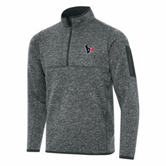 Houston Texans Antigua Fortune Quarter-Zip Pullover Jacket Heather Charcoal