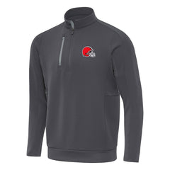 Cleveland Browns Antigua Generation Quarter-Zip Pullover Top Pewter
