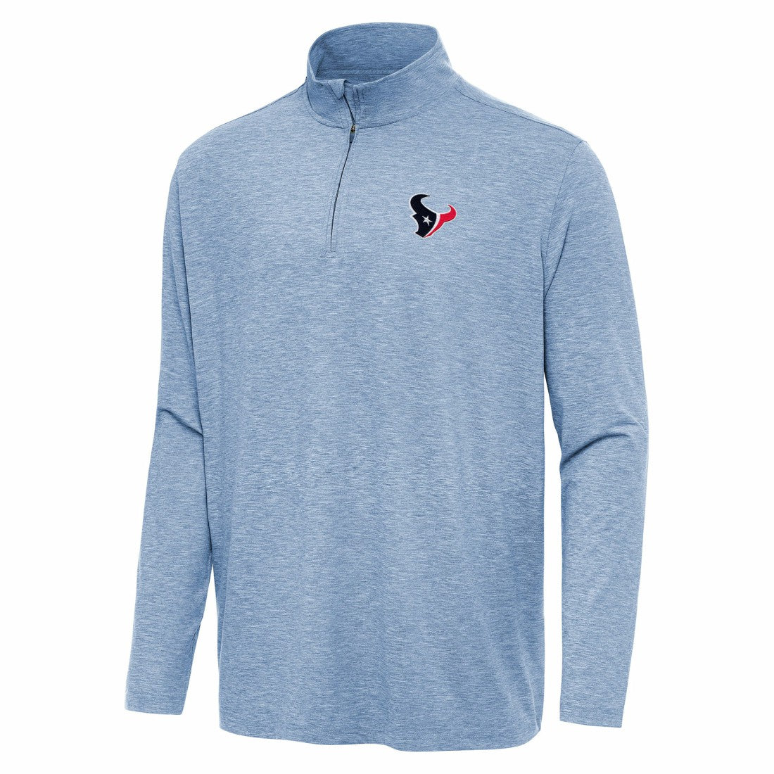 Houston Texans Antigua Hunk Quarter-Zip Jacket Heather Royal