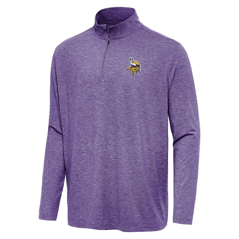 Minnesota Vikings Antigua Hunk Quarter-Zip Jacket Heather Purple
