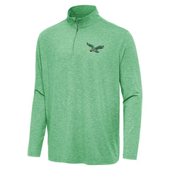 Philadelphia Eagles Antigua Hunk Quarter-Zip Jacket Heather Kelly Green