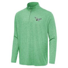 Philadelphia Eagles Antigua Hunk Quarter-Zip Jacket Heather Kelly Green
