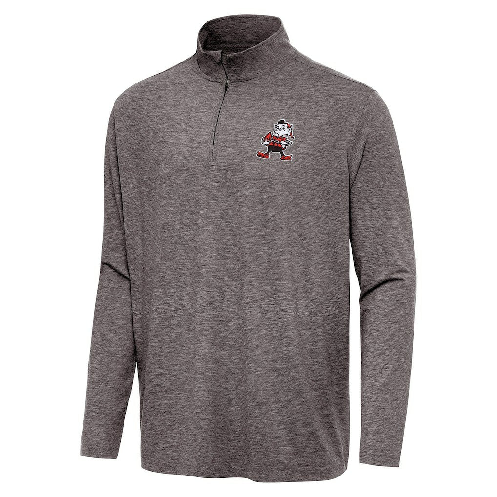 Cleveland Browns Antigua Hunk Quarter-Zip Jacket Brown