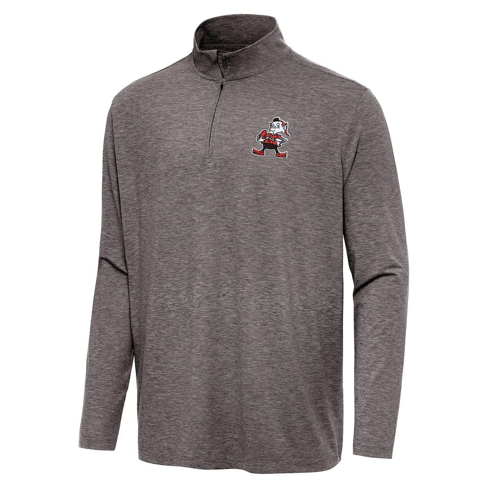 Cleveland Browns Antigua Hunk Quarter-Zip Jacket Brown
