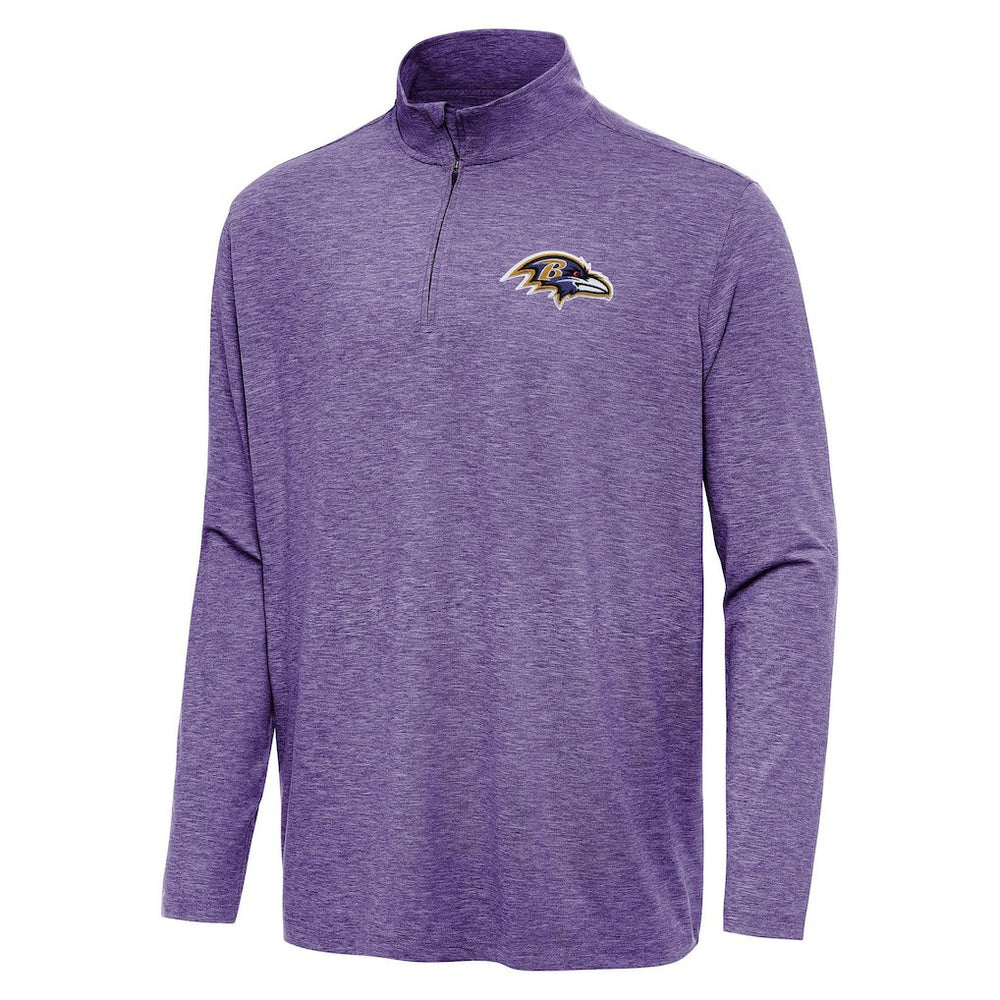 Baltimore Ravens Antigua Hunk Quarter-Zip Jacket Heather Purple