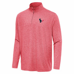 Houston Texans Antigua Hunk Quarter-Zip Jacket Heather Red
