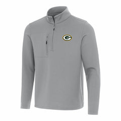 Green Bay Packers Antigua Insider Quarter-Zip Pullover Top Gray