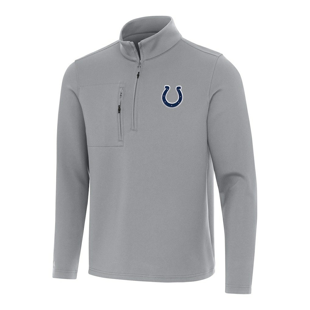 Indianapolis Colts Antigua Insider Quarter-Zip Pullover Top Gray