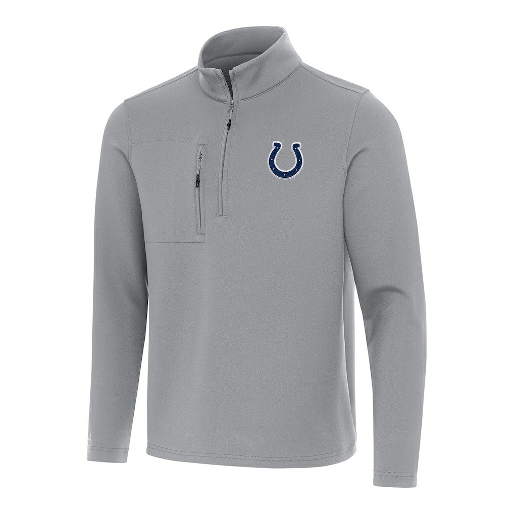 Indianapolis Colts Antigua Insider Quarter-Zip Pullover Top Gray